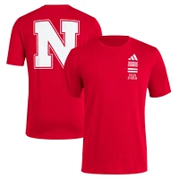 T-shirt adidas Scarlet Nebraska Huskers Reverse Retro Baseball 2 Hit pour hommes