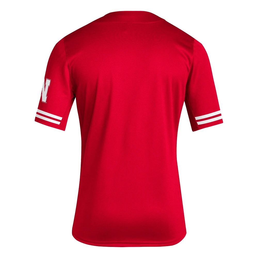 Men's adidas Scarlet Nebraska Huskers Reverse Retro Replica Baseball Jersey
