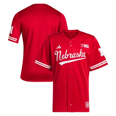 Men's adidas Scarlet Nebraska Huskers Reverse Retro Replica Baseball Jersey