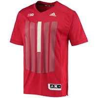 Men's adidas Scarlet Nebraska Huskers Strategy Baseball Jersey