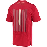 Men's adidas Scarlet Nebraska Huskers Strategy Baseball Jersey