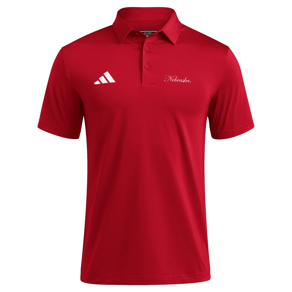Men's adidas Scarlet Nebraska Huskers Ultimate 365 Polo
