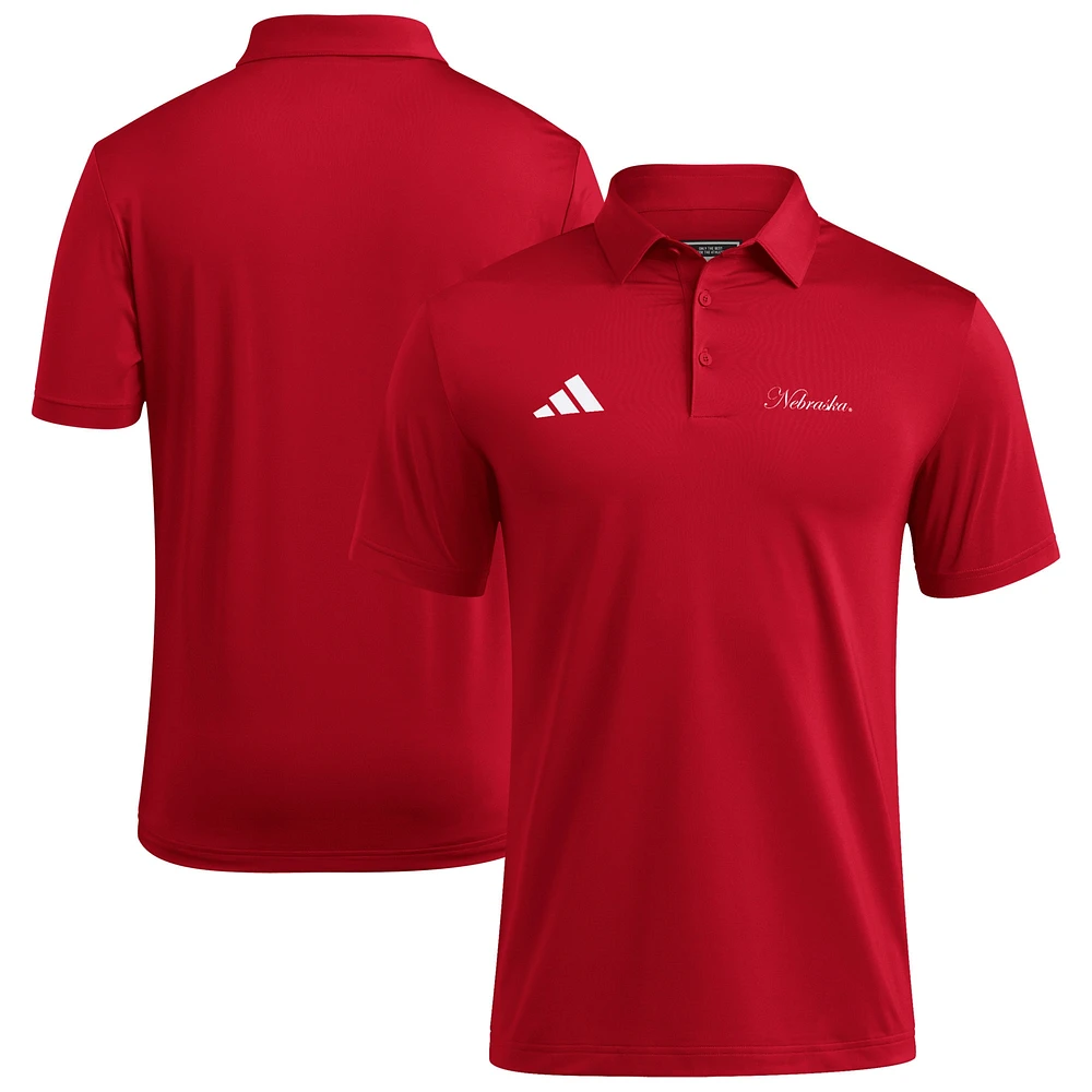 Men's adidas Scarlet Nebraska Huskers Ultimate 365 Polo