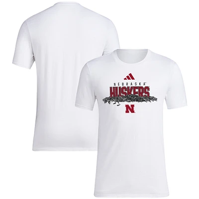 T-shirt adidas Nebraska Huskers Baseball tournesol graines pour hommes blanc