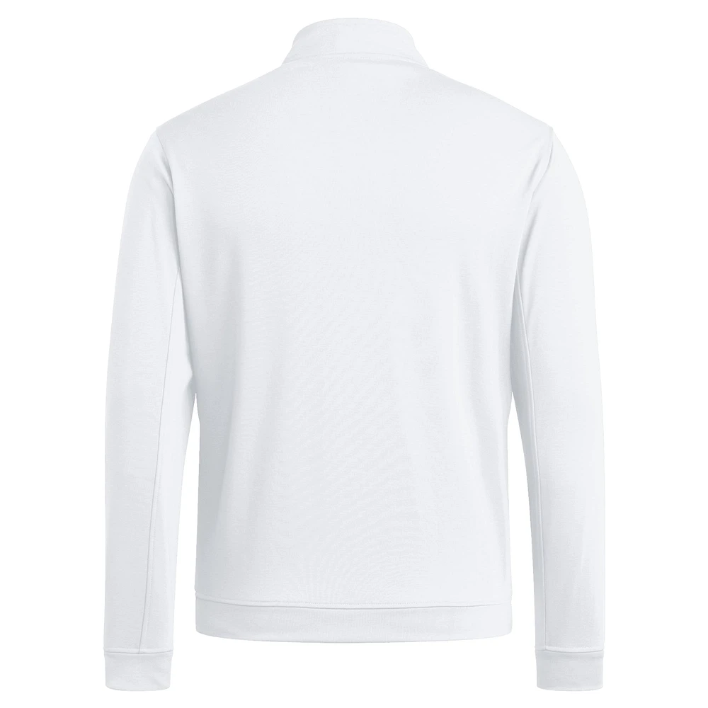 Men's adidas White Nebraska Huskers Elevated Quarter-Zip Jacket