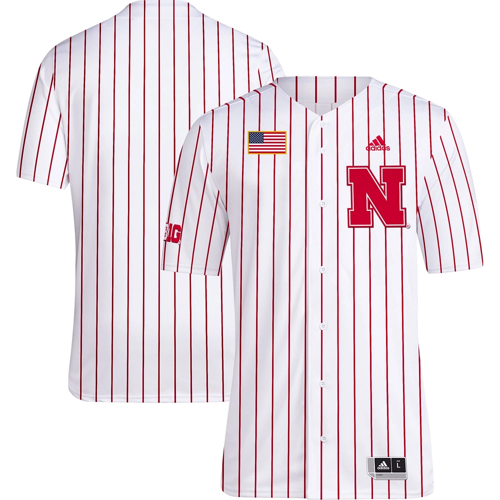 Maillot de baseball adidas Nebraska Huskers Replica pour homme, blanc