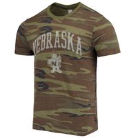 Men's Alternative Apparel Camo Nebraska Huskers Arch Logo Tri-Blend T-Shirt