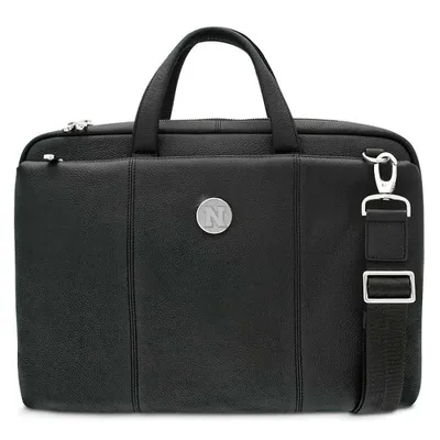 Nebraska Huskers Leather Briefcase - Black