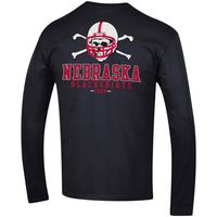 Men's Champion Black Nebraska Huskers Team Stack Long Sleeve T-Shirt