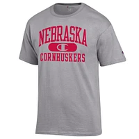 T-shirt Champion gris chiné Nebraska Huskers Arch Pill pour homme