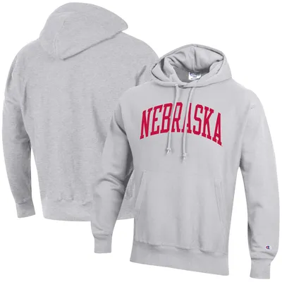 Nebraska Huskers Champion Big & Tall Reverse Weave Fleece Pullover Hoodie Sweatshirt - Heathered Gray