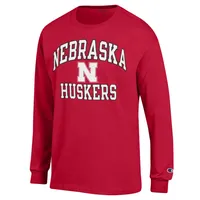 Men's Champion Scarlet Nebraska Huskers High Motor Long Sleeve T-Shirt