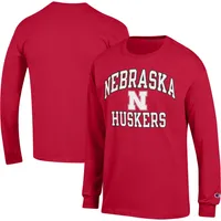 Champion Scarlet Nebraska Huskers High Motor T-shirt à manches longues pour homme