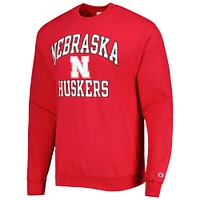 Men's Champion Scarlet Nebraska Huskers High Motor Pullover Sweatshirt