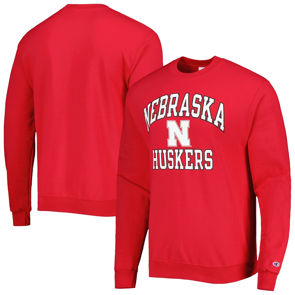 Sweat-shirt Champion Scarlet Nebraska Huskers High Motor pour homme