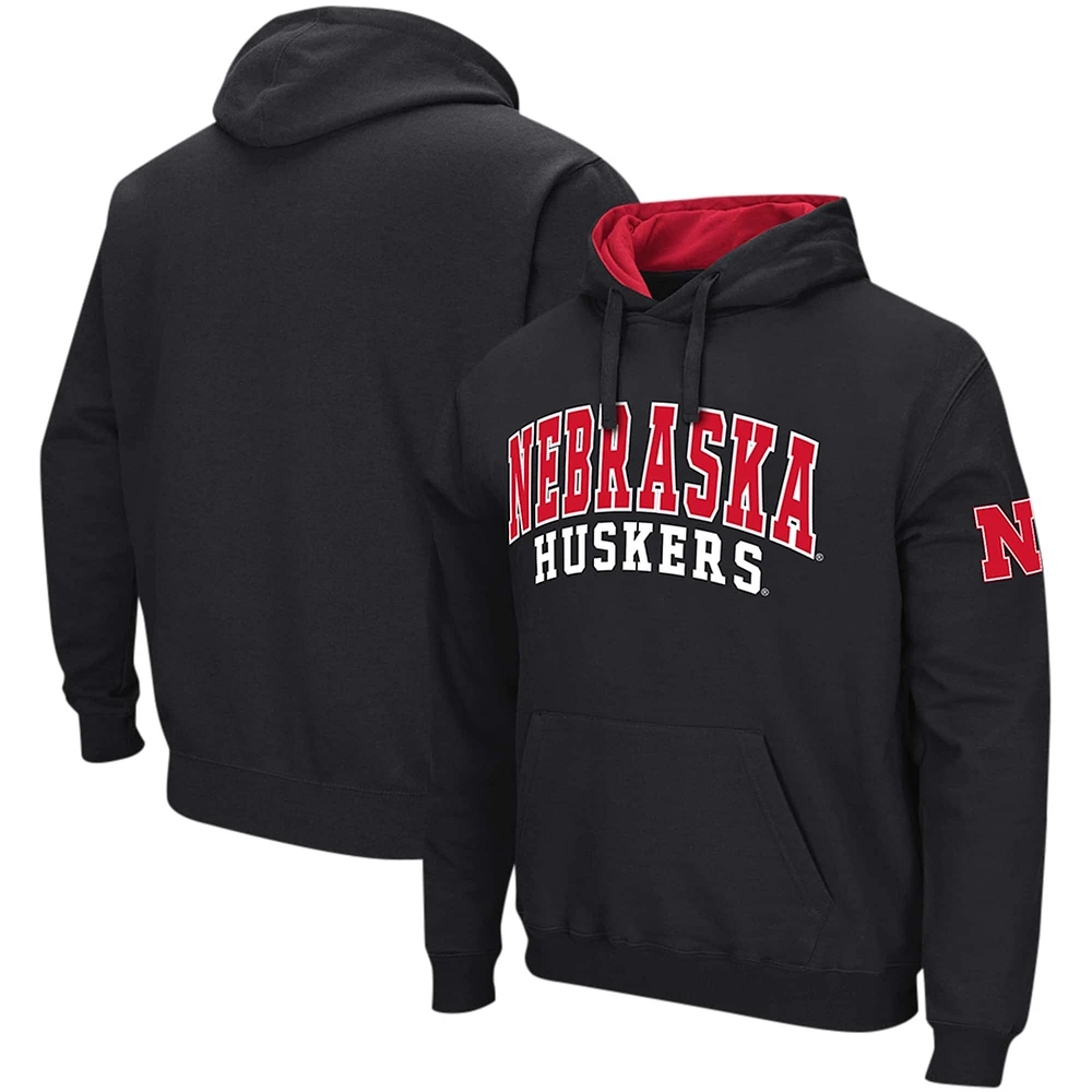 Men's Colosseum Black Nebraska Huskers Double Arch Pullover Hoodie