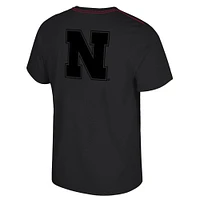 T-shirt à double logo Nebraska Huskers noir Colosseum pour homme