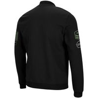 Men's Colosseum Black Nebraska Huskers OHT Military Appreciation High-Speed Bomber Full-Zip Jacket