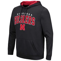 Pull à capuche Colosseum Black Nebraska Huskers Resistance pour hommes