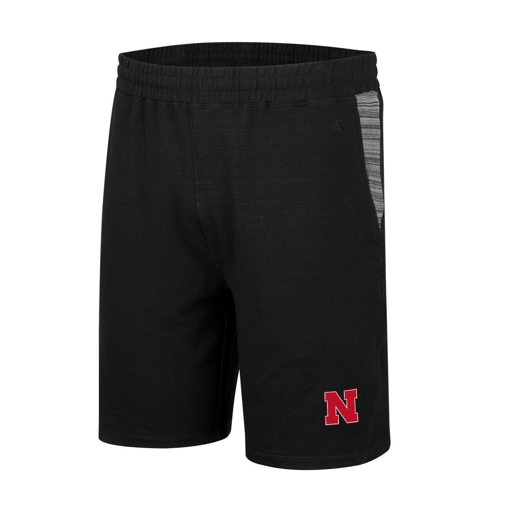 Men's Colosseum Black Nebraska Huskers Wild Party Tri-Blend Shorts