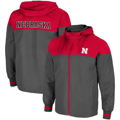 Nebraska Huskers Colosseum Game Night Full-Zip Jacket - Charcoal/Scarlet