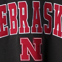 Men's Colosseum Charcoal Nebraska Huskers Arch & Logo Crew Neck Sweatshirt