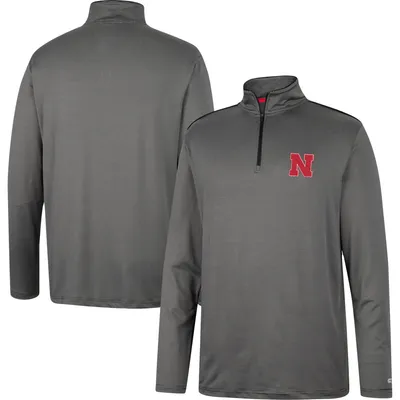 Nebraska Huskers Colosseum Logo Quarter-Zip Windshirt - Charcoal