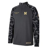 Men's Colosseum Charcoal Nebraska Huskers OHT Military Appreciation Long Range Raglan Quarter-Zip Jacket