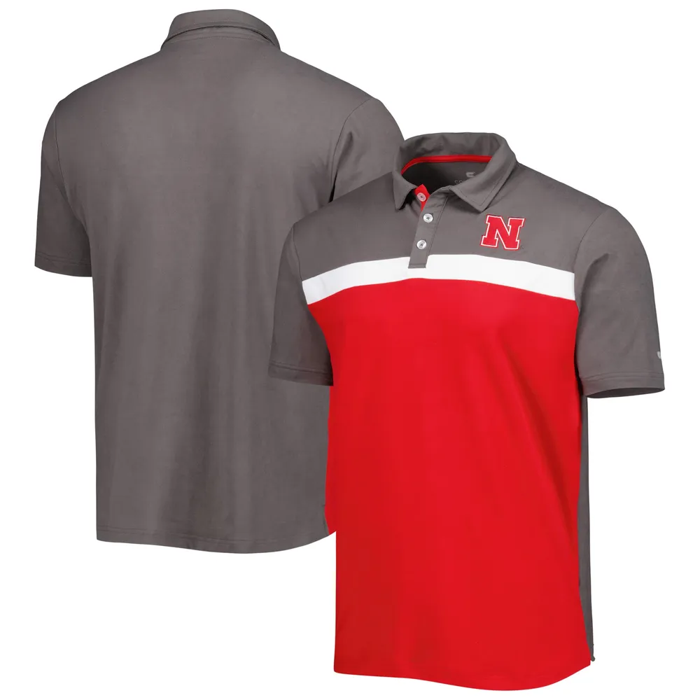 Men's Colosseum Charcoal Nebraska Huskers Two Yutes Polo