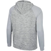 Men's Colosseum Gray Nebraska Huskers Cybernetic Raglan Quarter-Zip Hooded Top