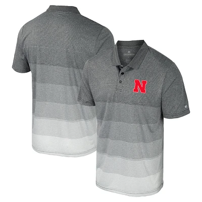 Polo en maille rayée Nebraska Huskers Colosseum gris pour hommes