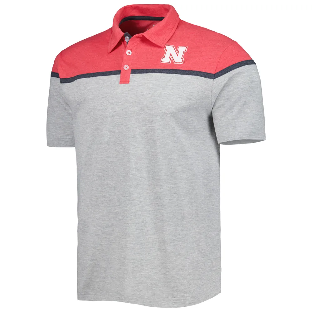 Men's Colosseum Heather Gray Nebraska Huskers Chamberlain Polo