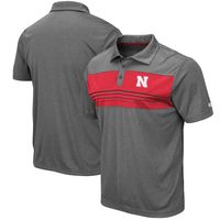 Men's Colosseum Heathered Charcoal Nebraska Huskers Smithers Polo