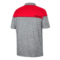 Polo Birdie Nebraska Huskers Colosseum gris chiné/écarlate pour homme