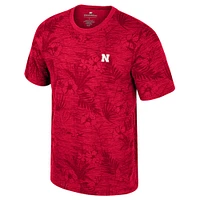 Men's Colosseum Red Nebraska Huskers Floral Printed T-Shirt