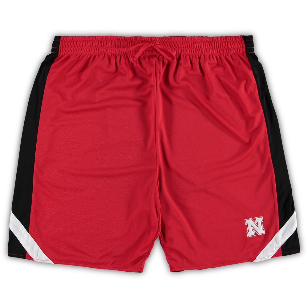 Men's Colosseum Scarlet/Black Nebraska Huskers Big & Tall Team Reversible Shorts