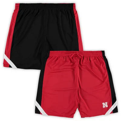 Short réversible pour homme Colosseum Scarlet/Black Nebraska Huskers Big & Tall Team