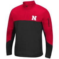 Men's Colosseum Scarlet/Black Nebraska Huskers Triple Dog Dare Quarter-Zip Jacket