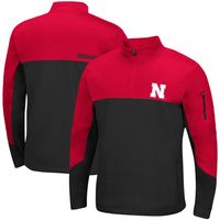 Men's Colosseum Scarlet/Black Nebraska Huskers Triple Dog Dare Quarter-Zip Jacket