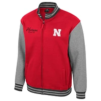 Men's Colosseum  Scarlet Nebraska Huskers Ambi-Turner Full-Zip Varsity Jacket