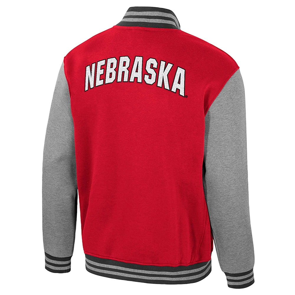 Men's Colosseum  Scarlet Nebraska Huskers Ambi-Turner Full-Zip Varsity Jacket