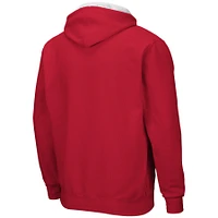 Men's Colosseum  Scarlet Nebraska Huskers Arch & Logo 3.0 Full-Zip Hoodie