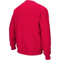 Men's Colosseum Scarlet Nebraska Huskers Arch & Logo Crew Neck Sweatshirt