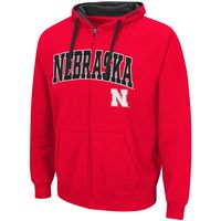 Men's Colosseum Scarlet Nebraska Huskers Big & Tall Full-Zip Hoodie