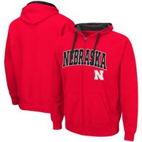 Men's Colosseum Scarlet Nebraska Huskers Big & Tall Full-Zip Hoodie