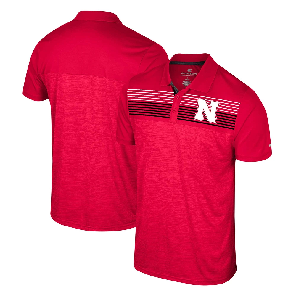 Men's Colosseum Scarlet Nebraska Huskers Big & Tall Langmore Polo