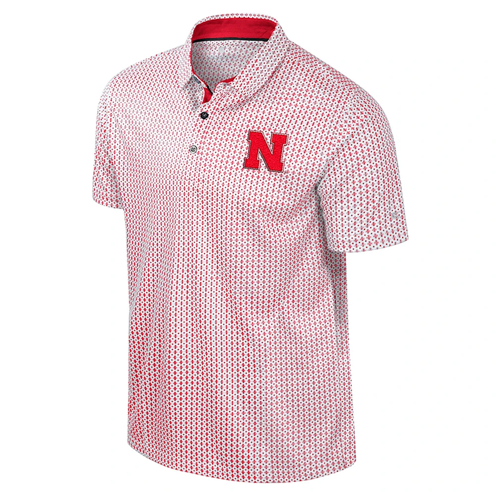 Polo Marty Rival pour homme Colosseum Scarlet Nebraska Huskers Big & Tall