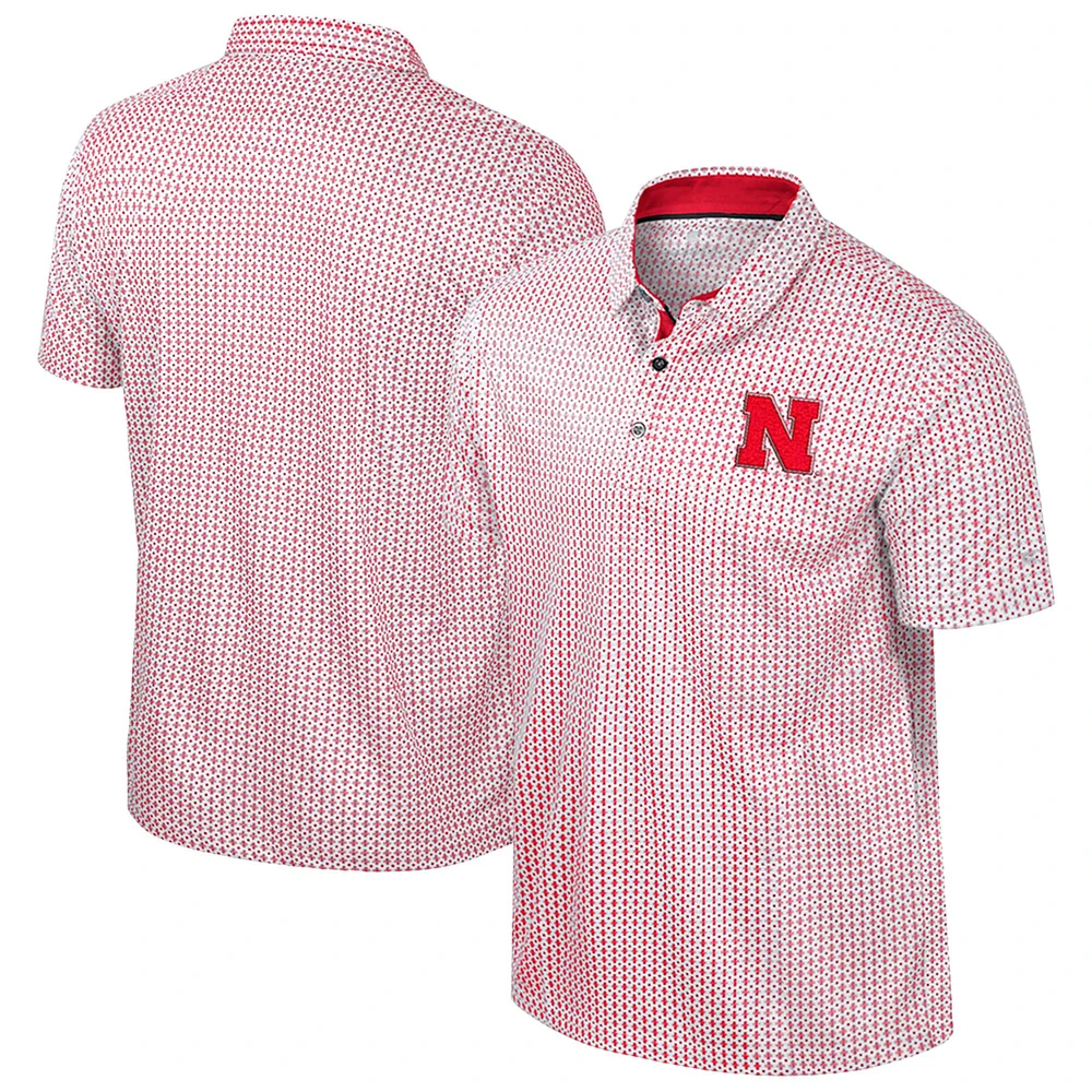 Polo Marty Rival pour homme Colosseum Scarlet Nebraska Huskers Big & Tall