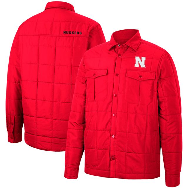 Colosseum Scarlet Nebraska Huskers Detonate Veste matelassée à boutons-pression pour homme