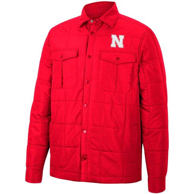 Colosseum Scarlet Nebraska Huskers Detonate Veste matelassée à boutons-pression pour homme